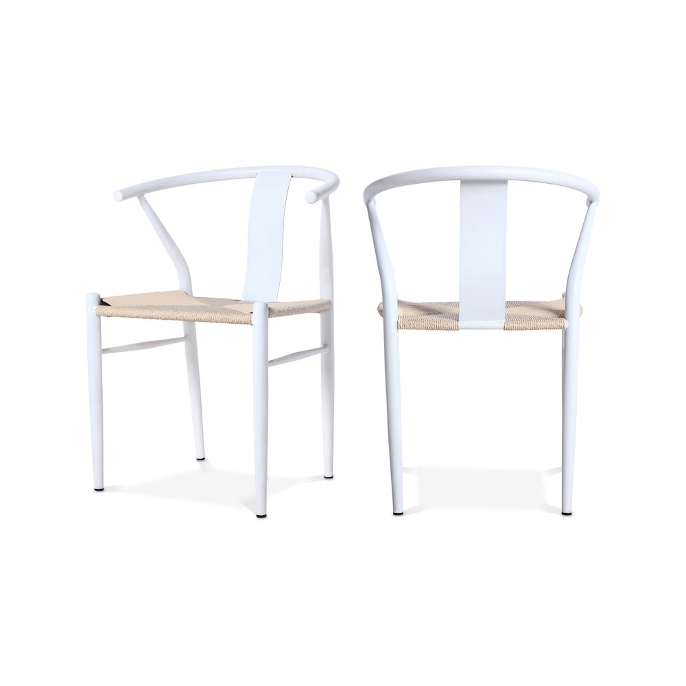 Beck Beige Hand Woven Rope Dining Chair, Set of 2