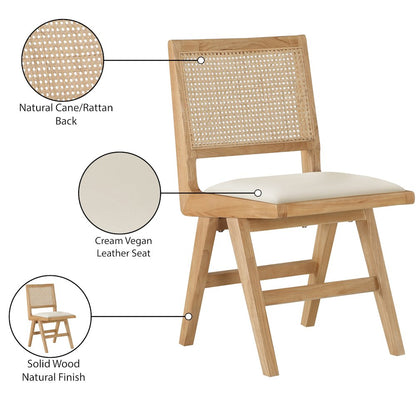 Abby Cream Vegan Leather Dining Side Chair, Set of 2