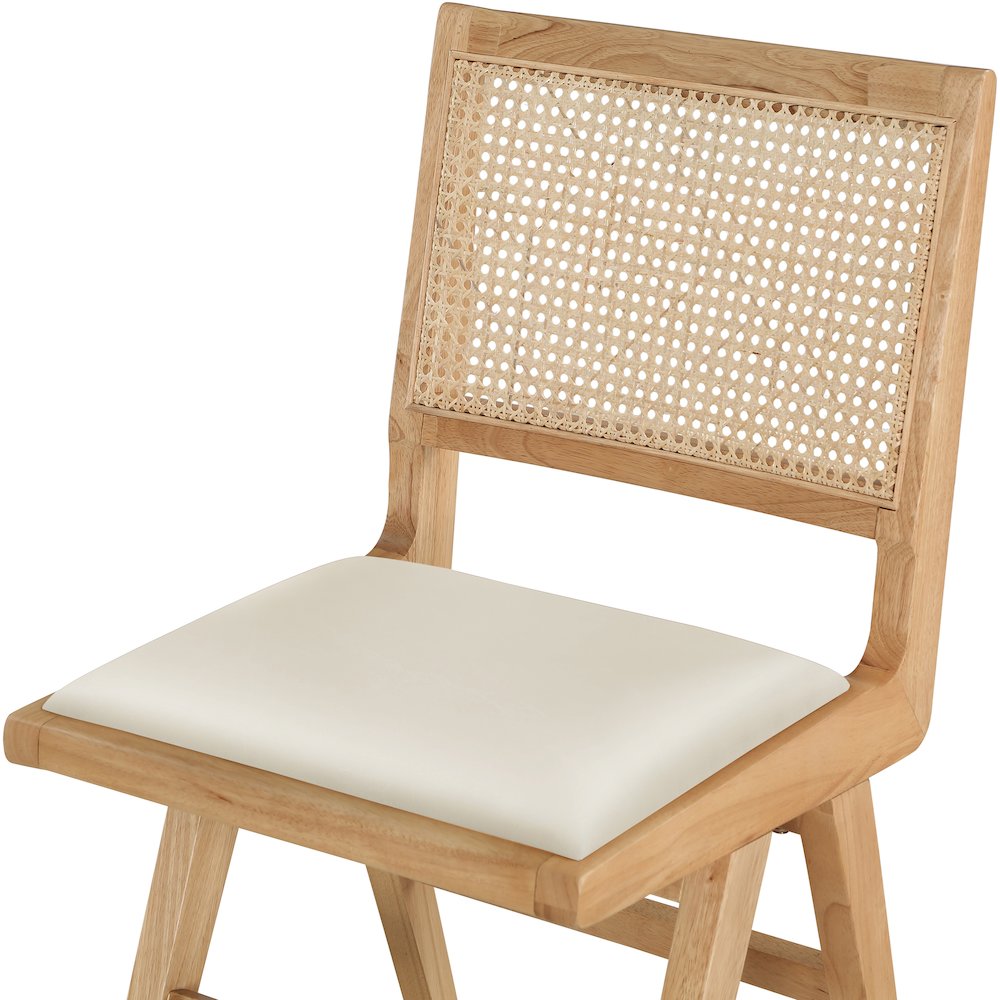 Abby Cream Vegan Leather Dining Side Chair, Set of 2