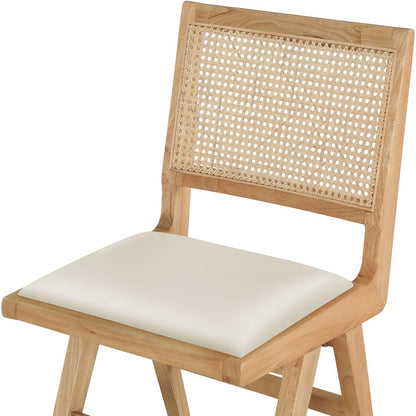 Abby Cream Vegan Leather Dining Side Chair, Set of 2