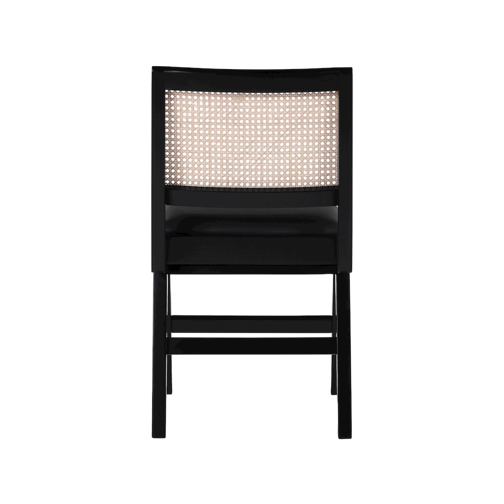 Abby Black Vegan Leather Dining Side Chair, Set of 2