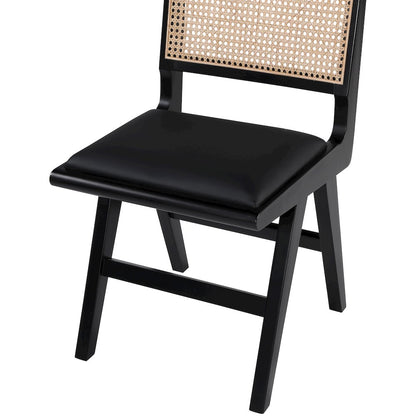 Abby Black Vegan Leather Dining Side Chair, Set of 2
