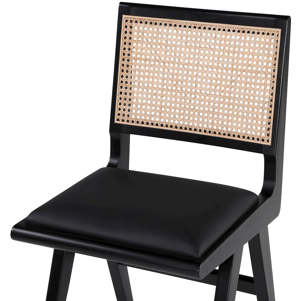 Abby Black Vegan Leather Dining Side Chair, Set of 2