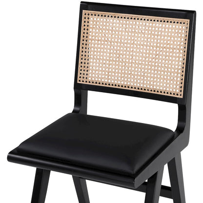 Abby Black Vegan Leather Dining Side Chair, Set of 2