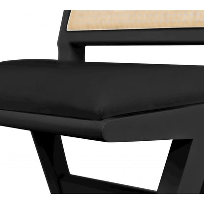 Abby Black Vegan Leather Dining Side Chair, Set of 2