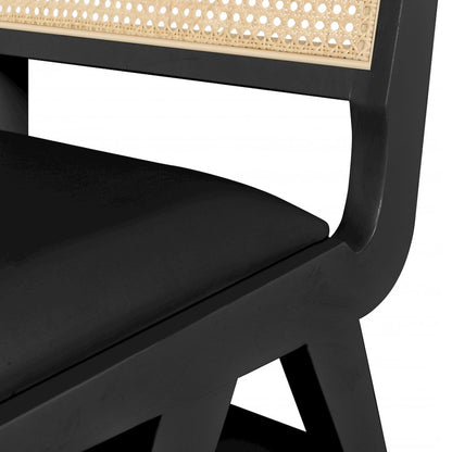 Abby Black Vegan Leather Dining Side Chair, Set of 2
