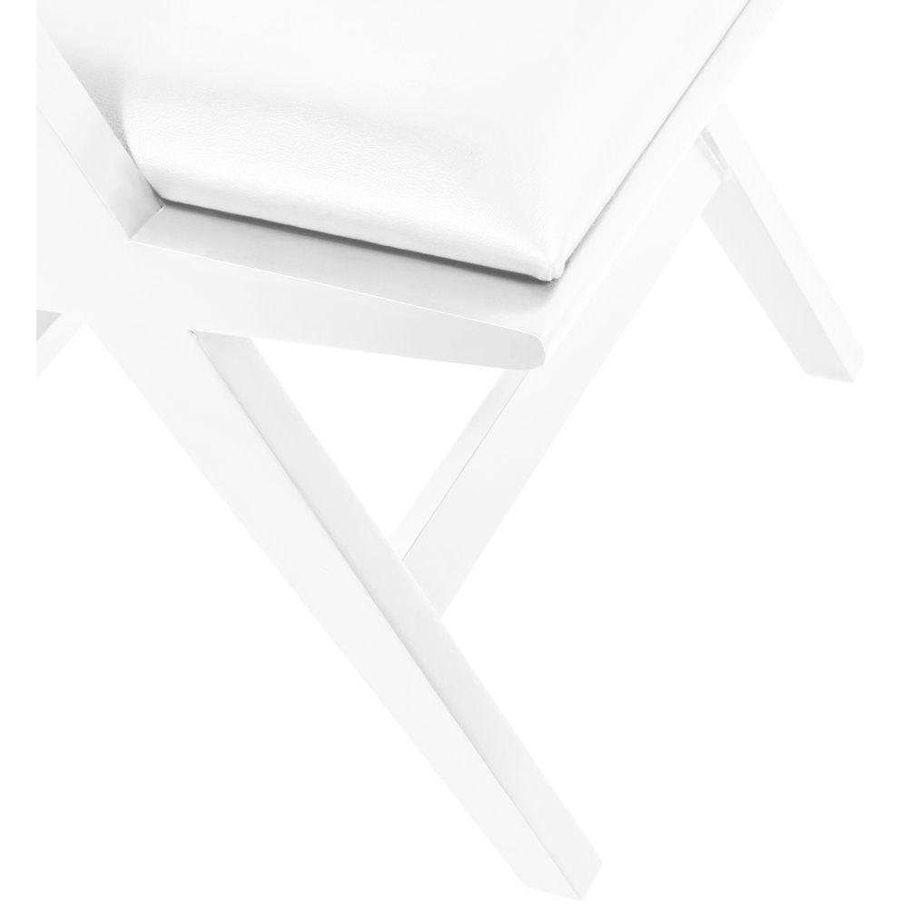Abby Cream Vegan Leather Dining Arm Chair, Set of 2