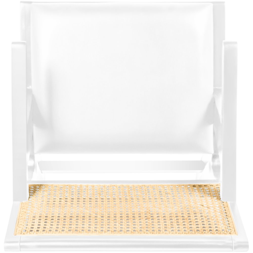 Abby Cream Vegan Leather Dining Arm Chair, Set of 2