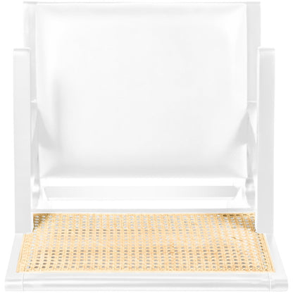 Abby Cream Vegan Leather Dining Arm Chair, Set of 2
