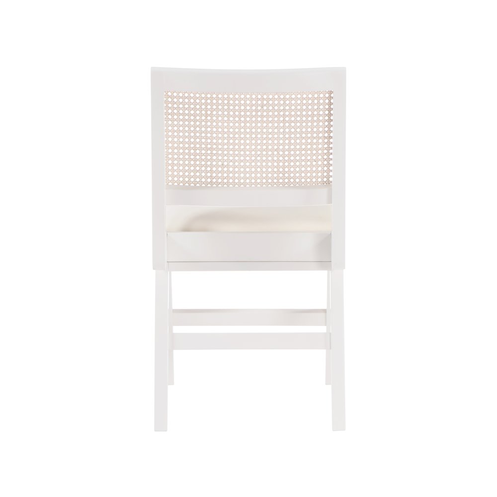 Abby Cream Vegan Leather Dining Side Chair, Set of 2