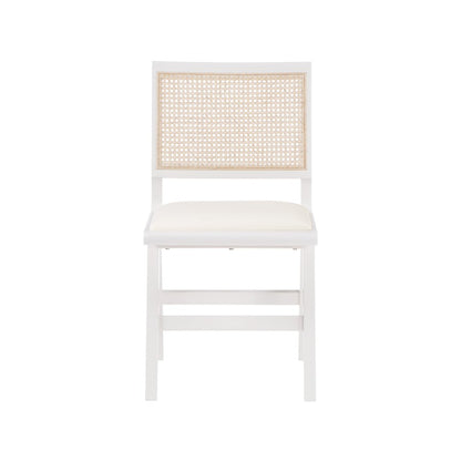 Abby Cream Vegan Leather Dining Side Chair, Set of 2
