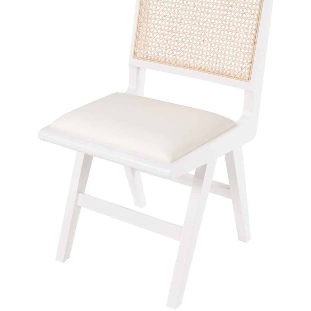 Abby Cream Vegan Leather Dining Side Chair, Set of 2