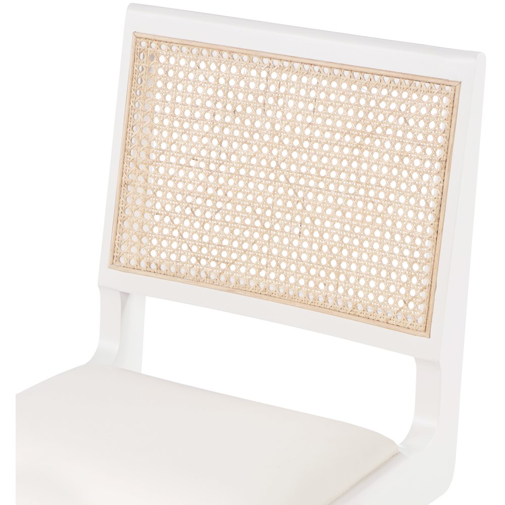 Abby Cream Vegan Leather Dining Side Chair, Set of 2