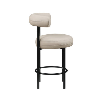 Bordeaux Taupe Vegan Leather Counter Stool, Set of 2