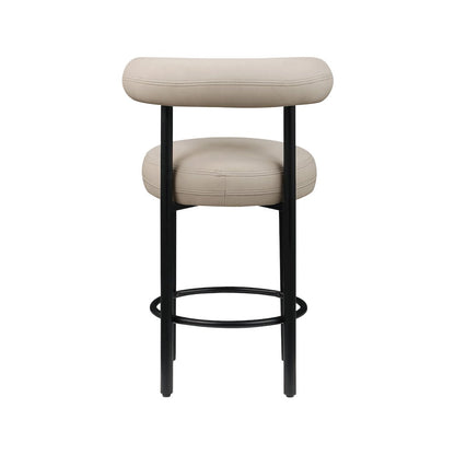 Bordeaux Taupe Vegan Leather Counter Stool, Set of 2