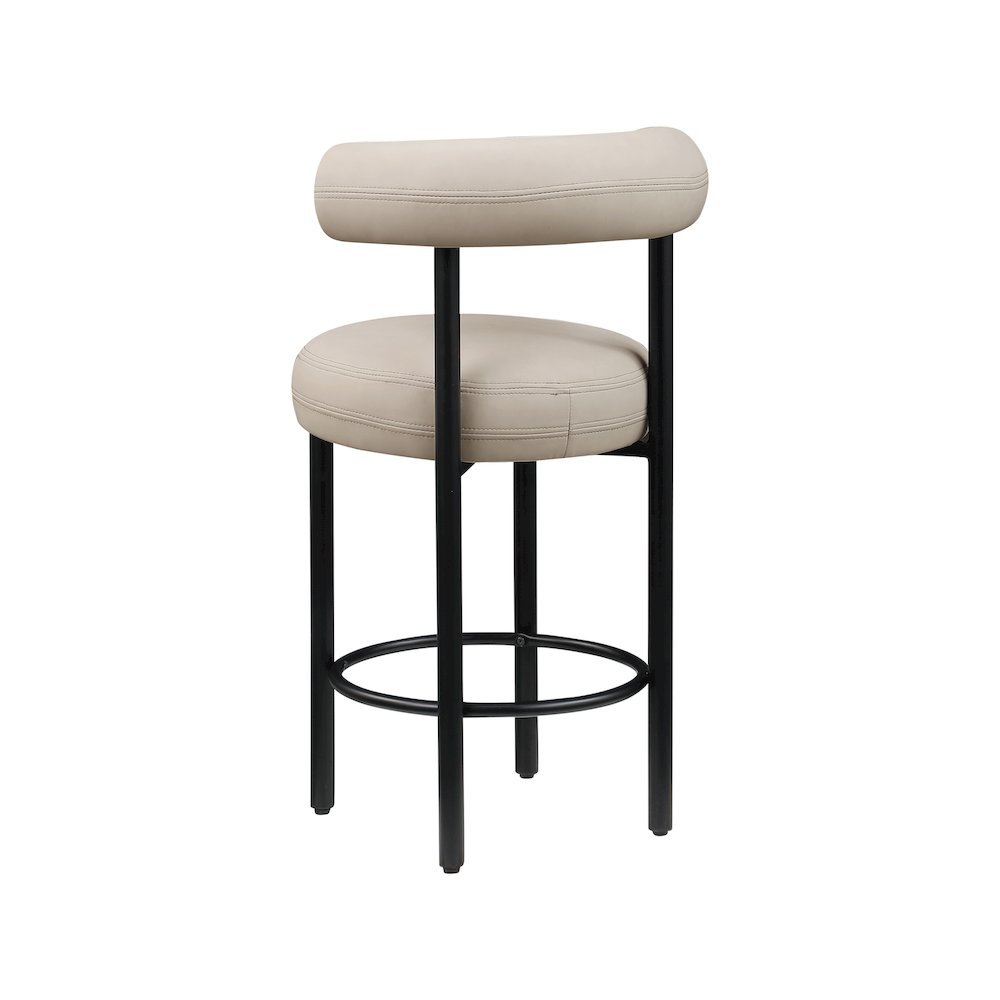 Bordeaux Taupe Vegan Leather Counter Stool, Set of 2
