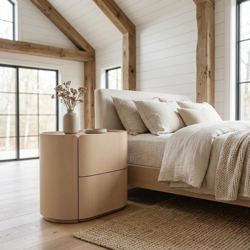 Bedroom Nightstand with Contemporary Finish for Storage