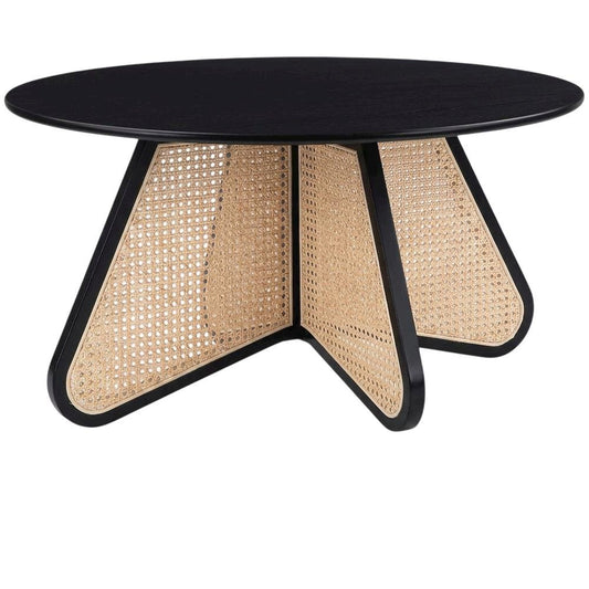 Mid-Century Modern Black Coffee Table with Sleek Finish and Durable Build