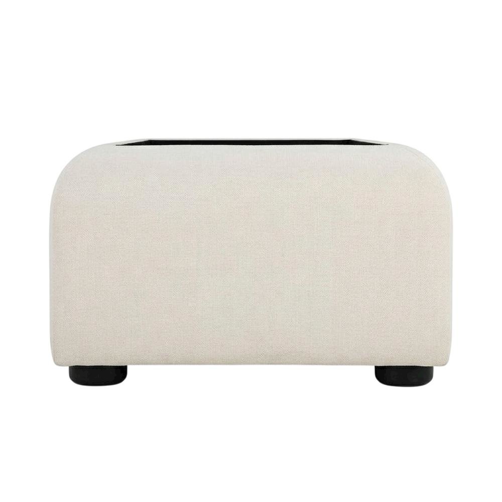 Cream Coffee Table with Black Finish and Art Deco Style for Living Rooms