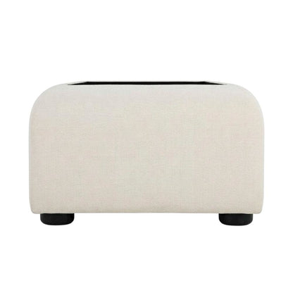 Cream Coffee Table with Black Finish and Art Deco Style for Living Rooms