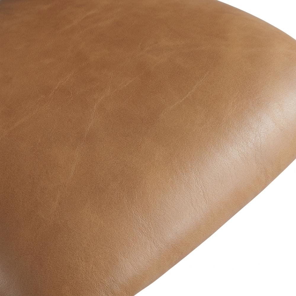Vegan Leather Counter Stools with Back, Kitchen Island, Cognac, Set of 2