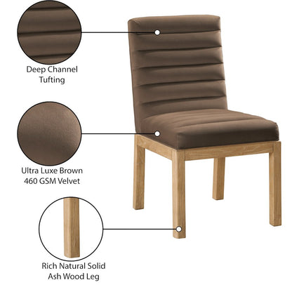 Evelyn Brown Velvet Dining Chair