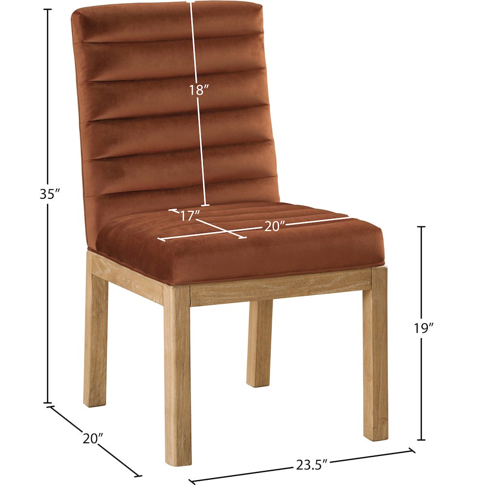 Evelyn Cognac Velvet Dining Chair
