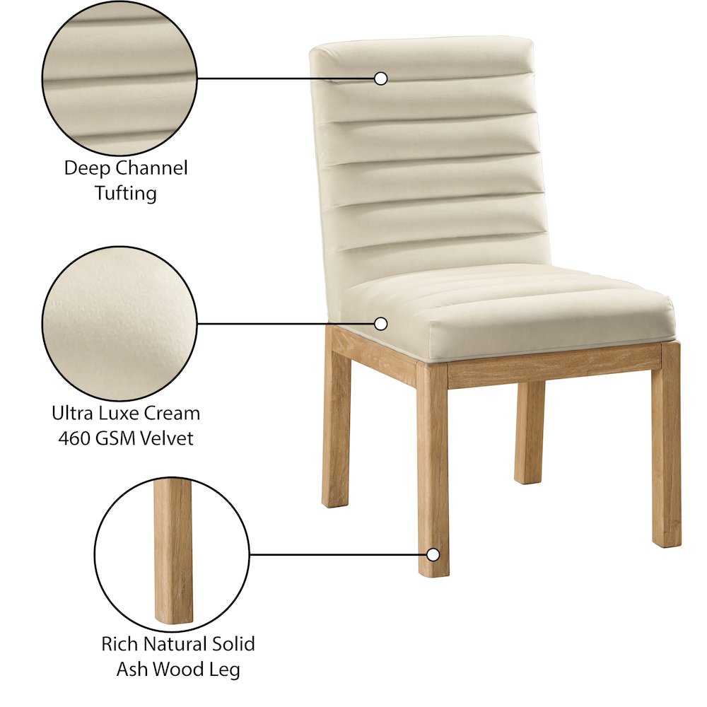 Evelyn Cream Velvet Dining Chair