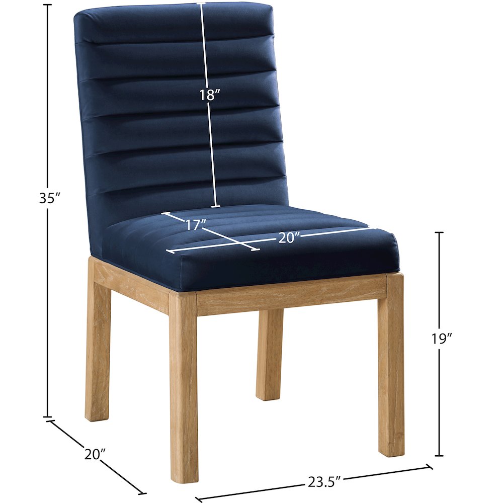 Evelyn Navy Velvet Dining Chair