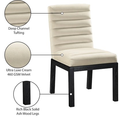 Evelyn Cream Velvet Dining Chair