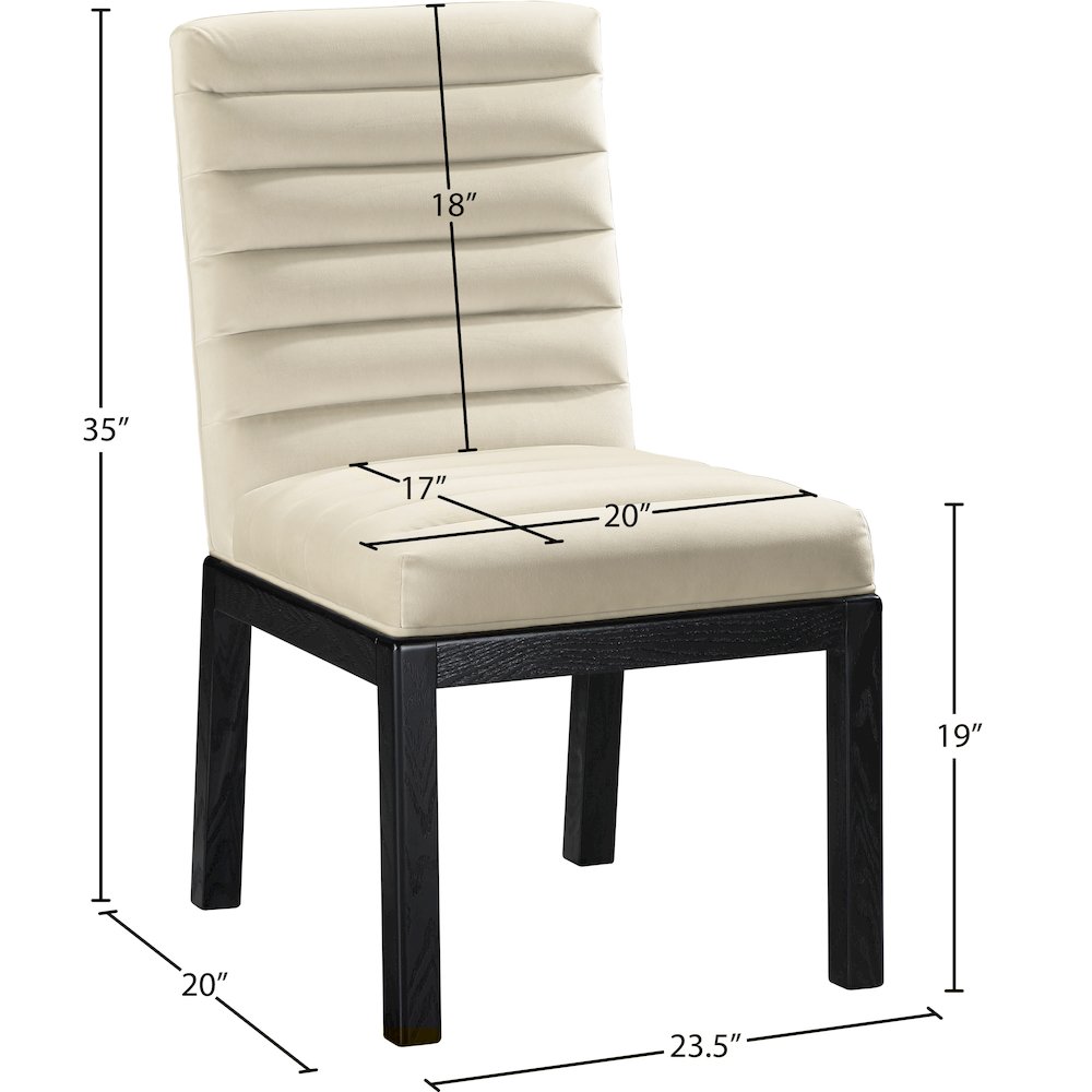 Evelyn Cream Velvet Dining Chair