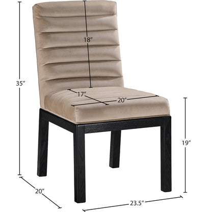 Evelyn Taupe Velvet Dining Chair