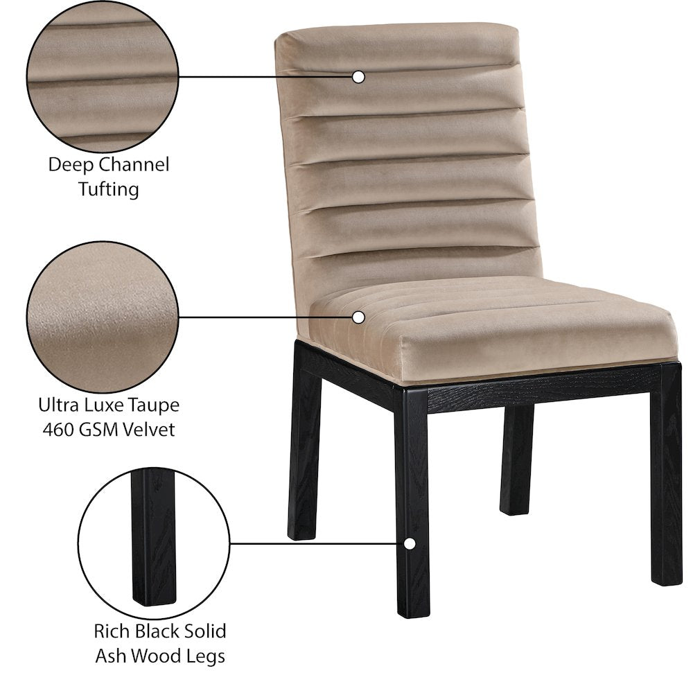 Evelyn Taupe Velvet Dining Chair