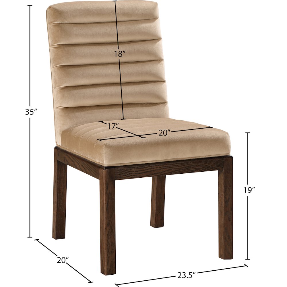 Evelyn Beige Velvet Dining Chair