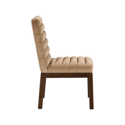 Evelyn Beige Velvet Dining Chair