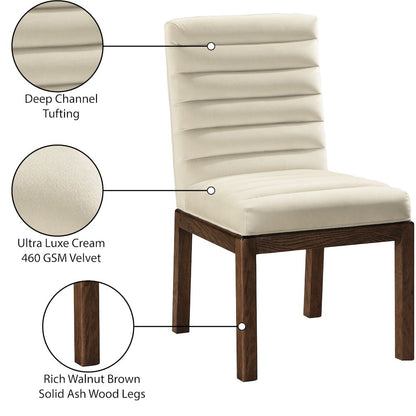 Evelyn Cream Velvet Dining Chair