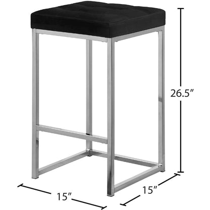 Nicola Black Velvet Stool, Set of 2