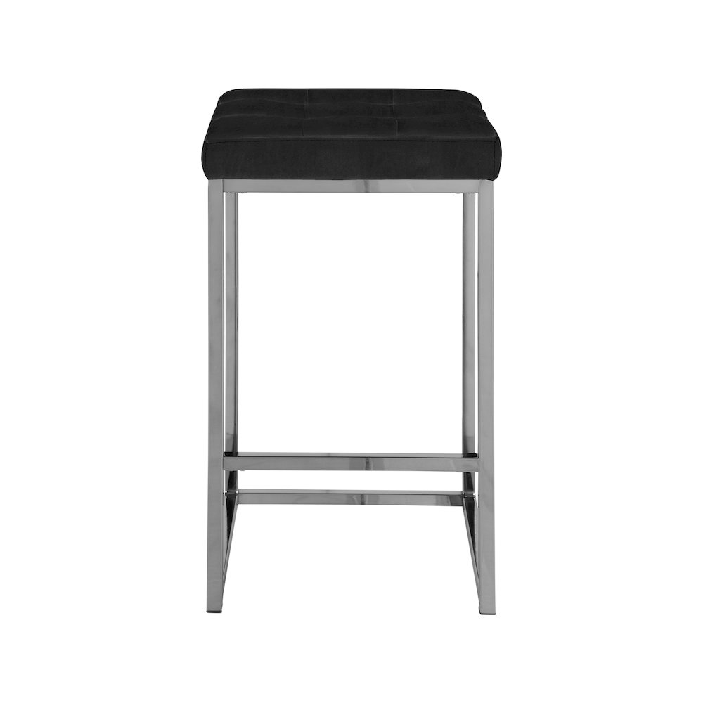 Nicola Black Velvet Stool, Set of 2