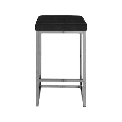 Nicola Black Velvet Stool, Set of 2