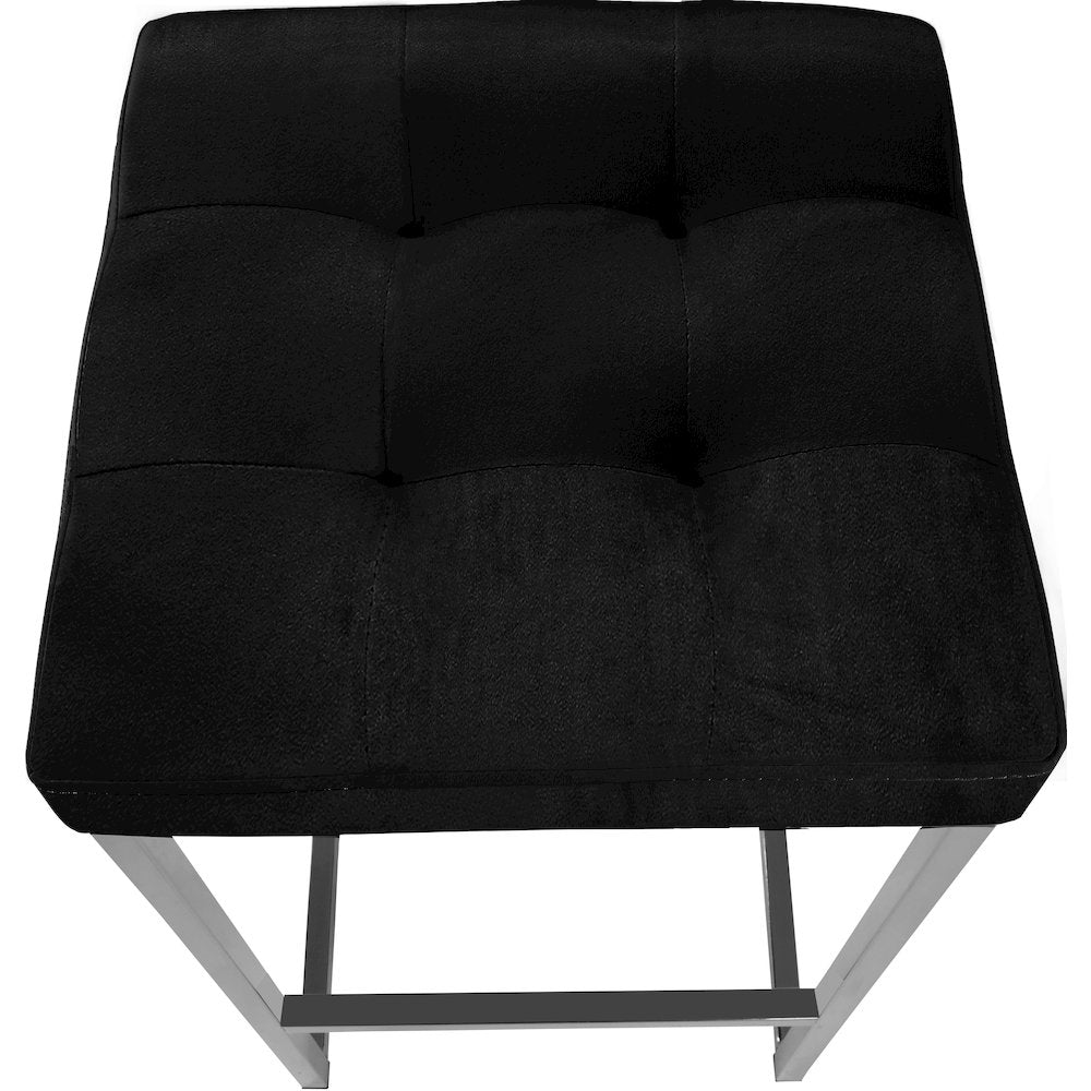 Nicola Black Velvet Stool, Set of 2