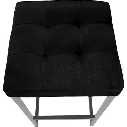 Nicola Black Velvet Stool, Set of 2