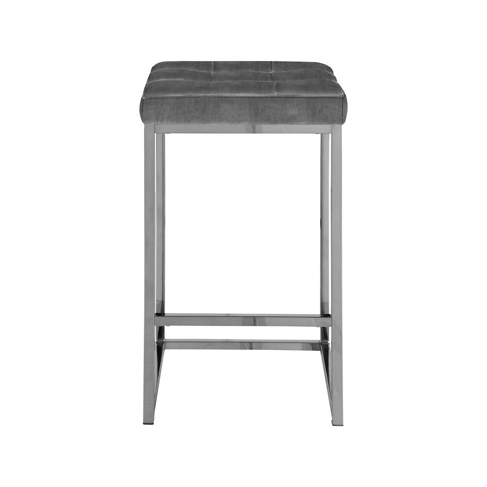 Nicola Grey Velvet Stool, Set of 2