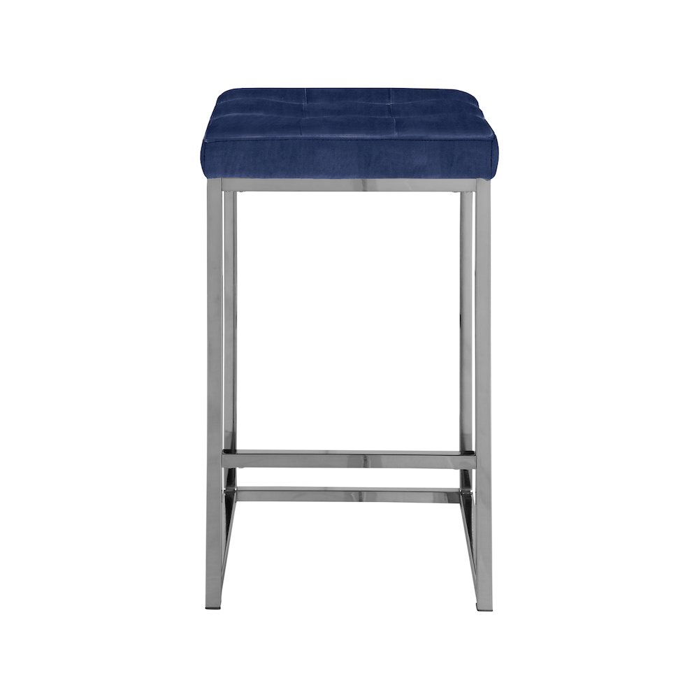 Nicola Navy Velvet Stool, Set of 2