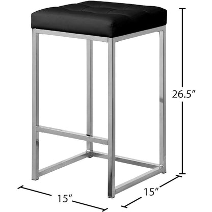 Nicola Black Vegan Leather Stool, Set of 2