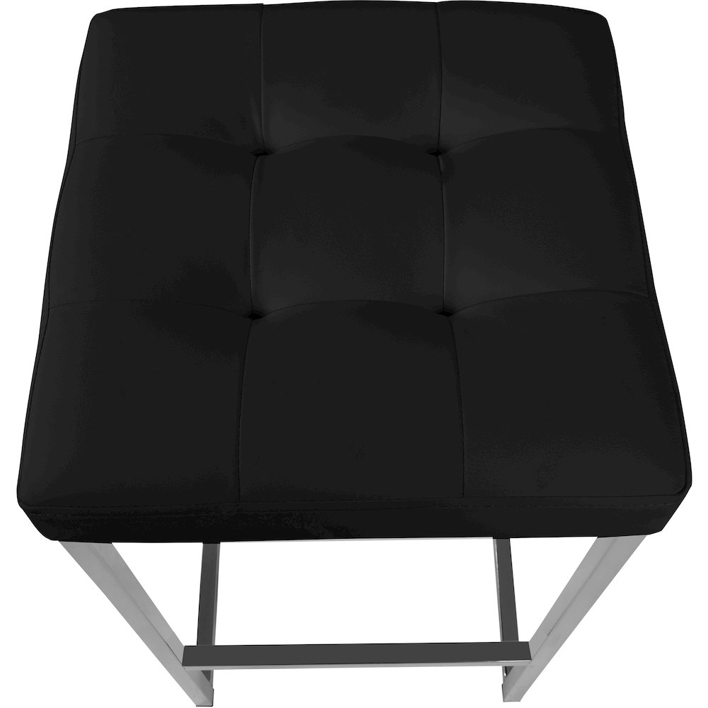Nicola Black Vegan Leather Stool, Set of 2