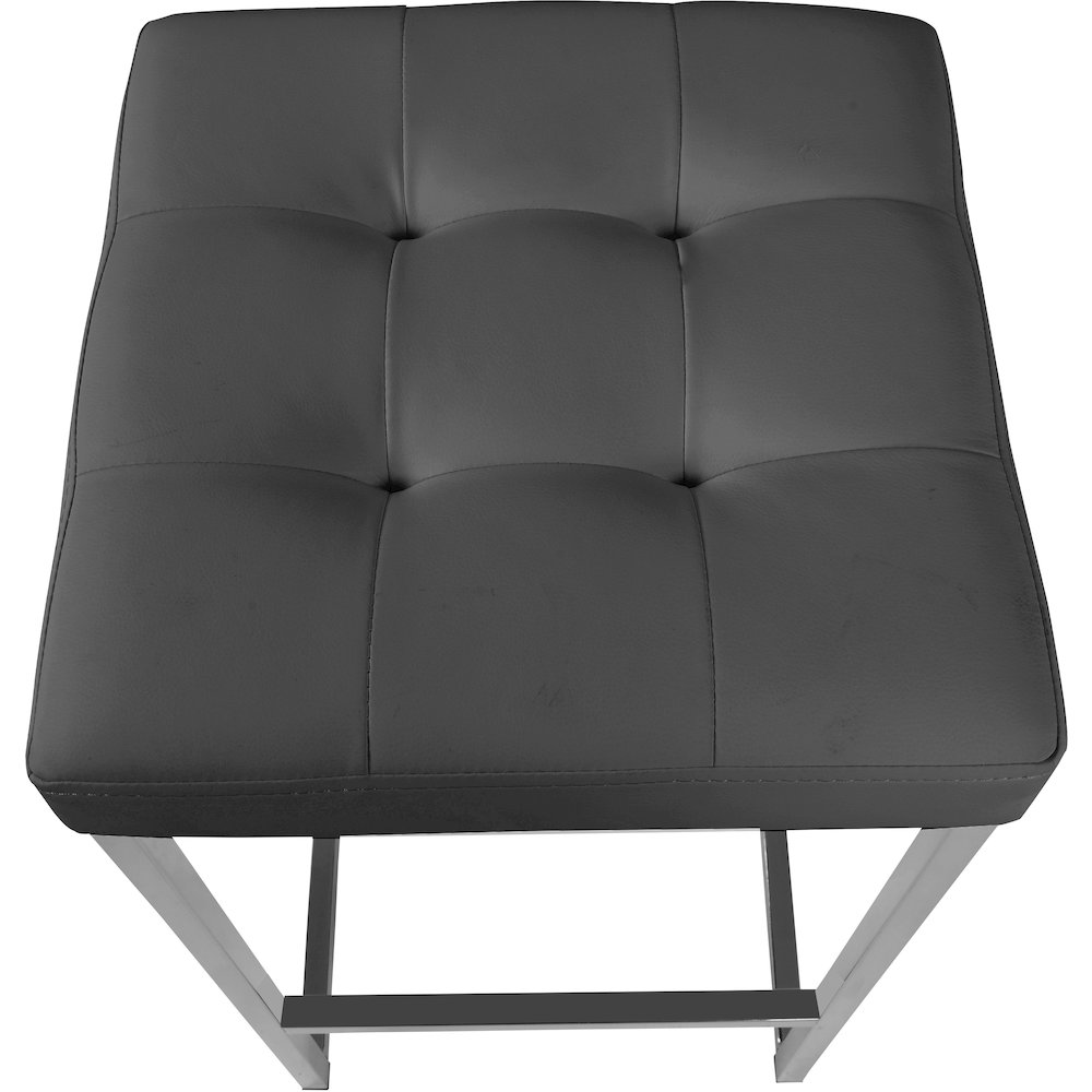 Nicola Grey Vegan Leather Stool, Set of 2
