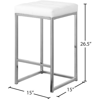 Nicola White Vegan Leather Stool, Set of 2