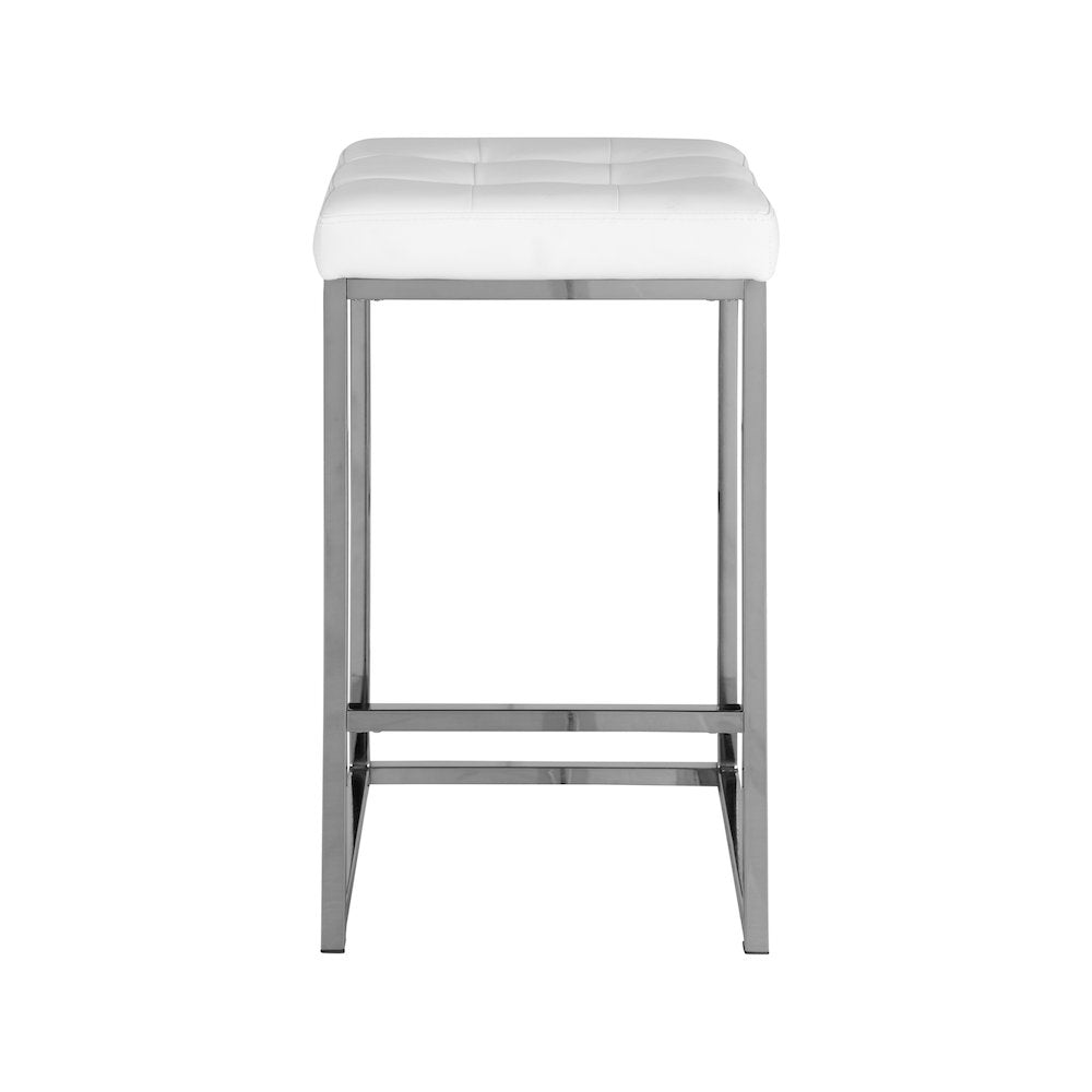 Nicola White Vegan Leather Stool, Set of 2