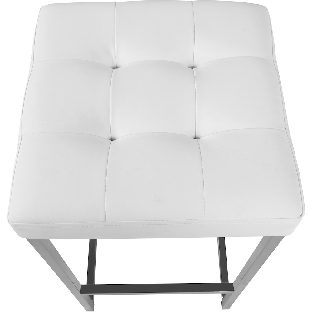 Nicola White Vegan Leather Stool, Set of 2