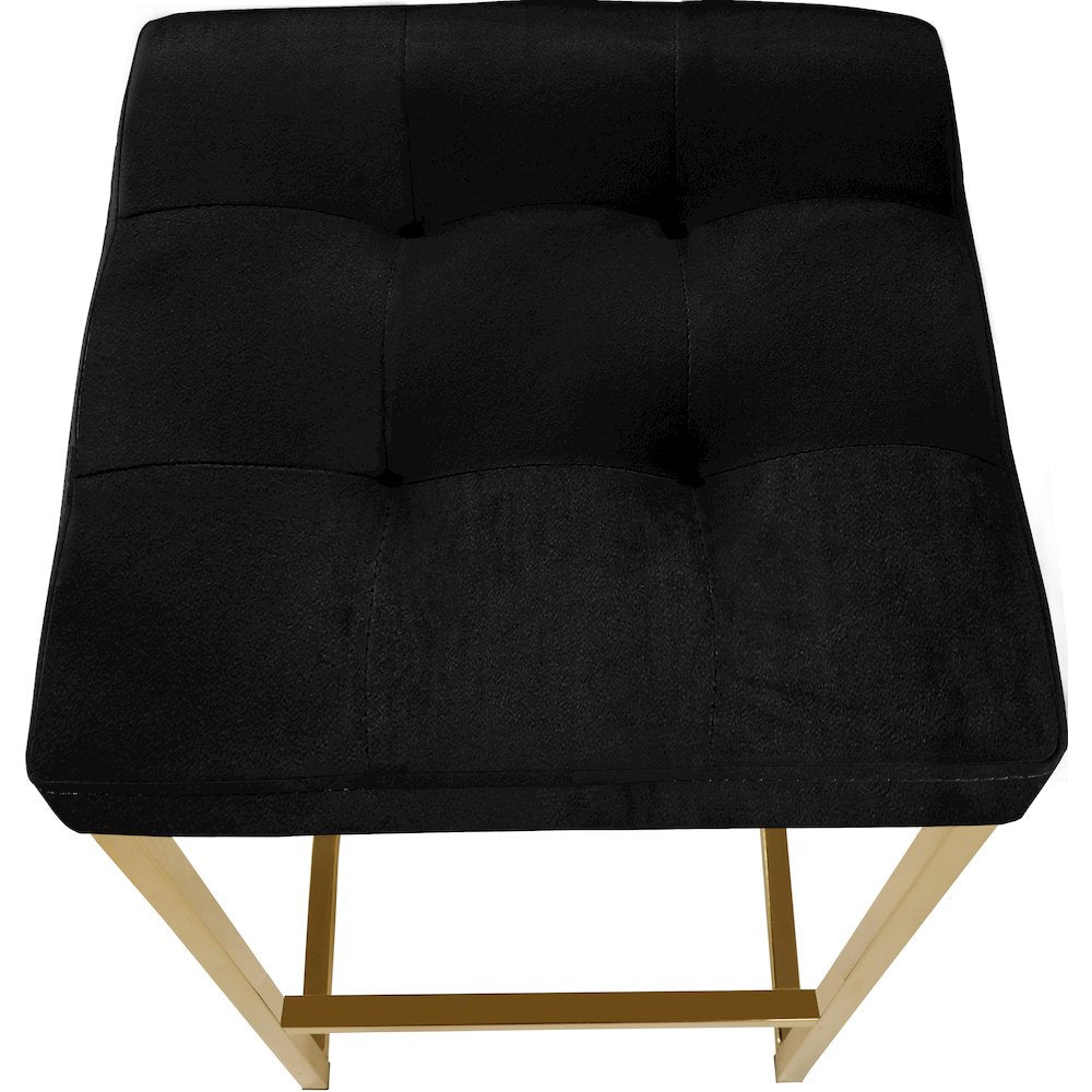 Nicola Black Velvet Stool, Set of 2